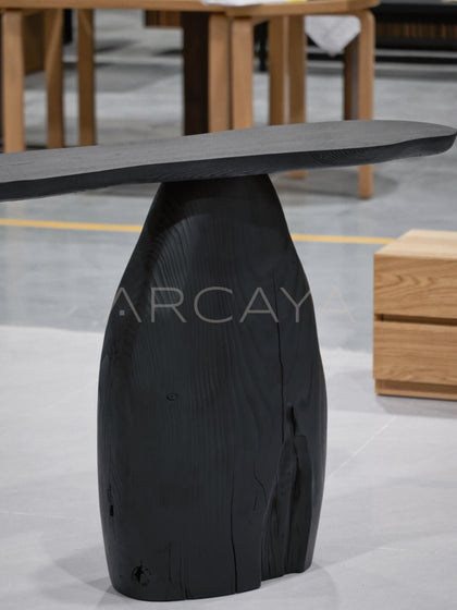 Black Entryway Console Table - detail