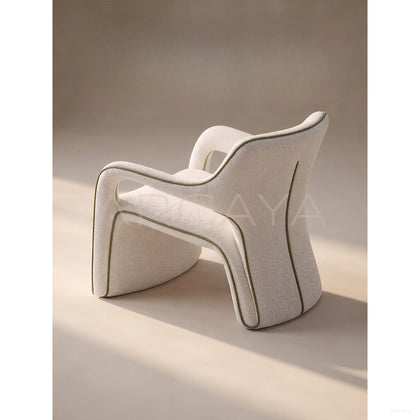 Minimalist Oriental Fabric Lounge Chair - scene