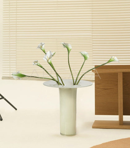 Mid Century Glass Vase Dried Flowers - scene