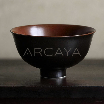 Handmade Two Tone Glaze Footed Rice Bowl - main