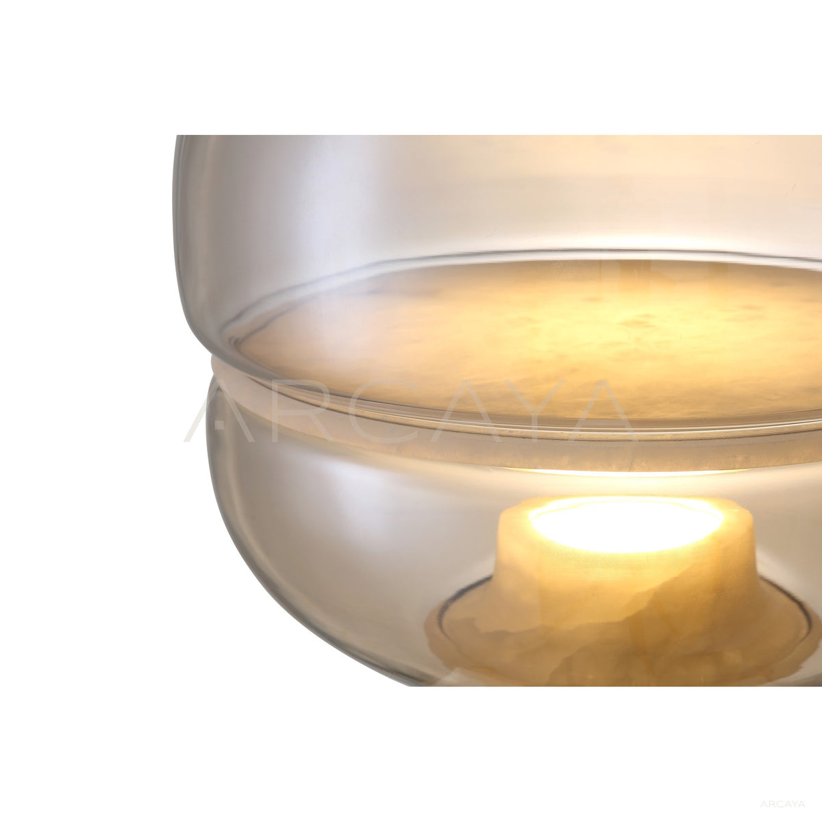 Clear Double Glass Bowl Table Lamp 80529 in detail