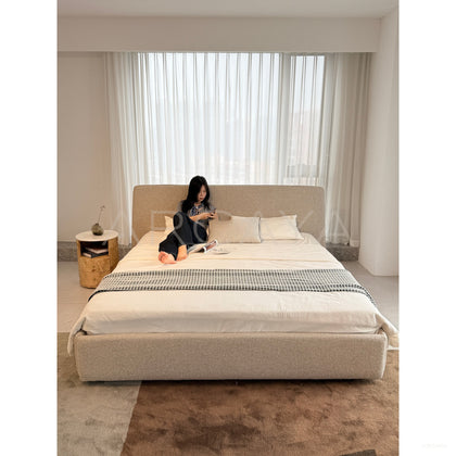 Minimalist Cotton Linen Bed - scene