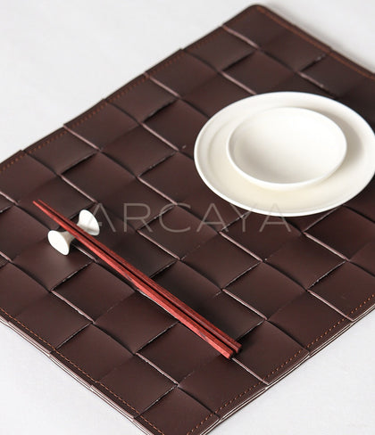 Handwoven Leather Placemat - scene