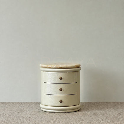 Striped White Jade Mother Of Pearl Nightstand - main