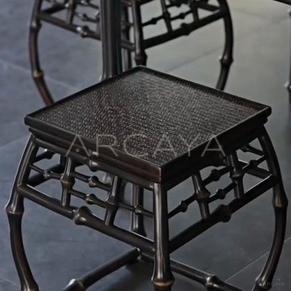 Square Bamboo Drum Stool - detail