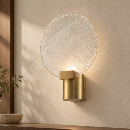 Etched Glass Disc Wall Light 21562 - main