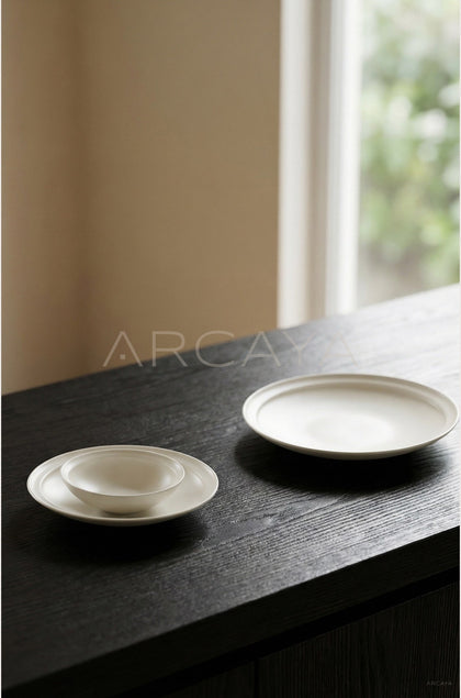 Rongbai Collab Flat Dinner Plate - scene