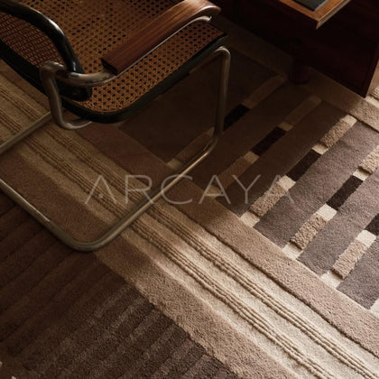 Terracotta Low Saturation Textured Rug - scene