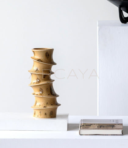 Wabi Sabi Spiral Layered Ceramic Vase - scene