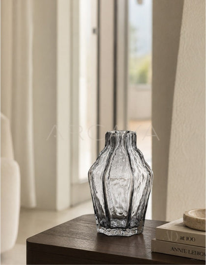 Ice Ridge Texture Glass Vase - scene