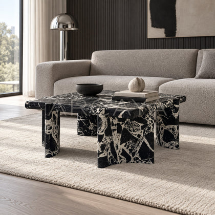Black White Geometric Stone Console - main