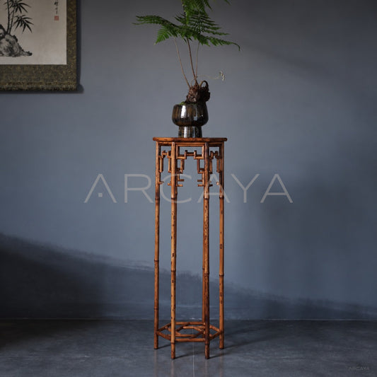 Hexagonal Bamboo Plant Stand - main