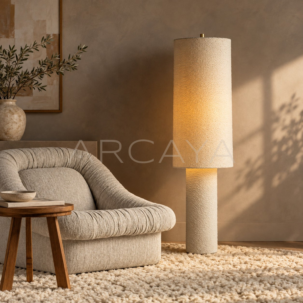 Straight Cylinder Fabric Floor Lamp - main