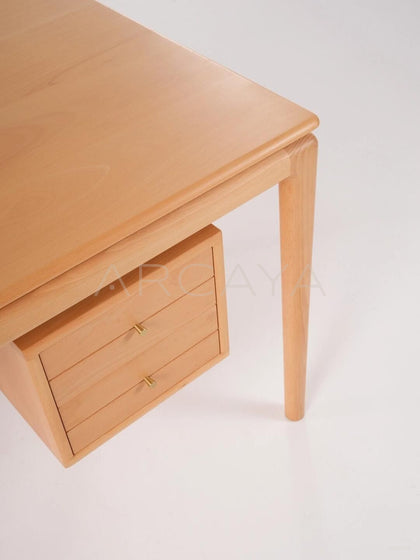 Custom Beech Writing Desk - detail