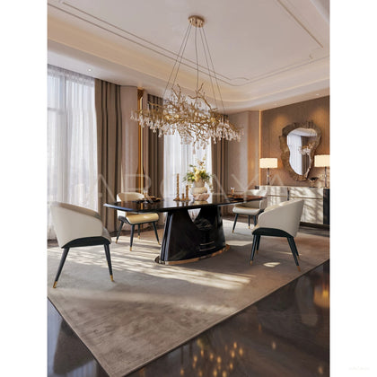 Supreme Ebony Yujing Dining Table - scene