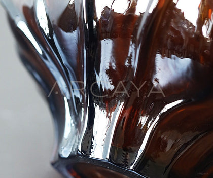 Mid Century Round Belly Glass Vase - scene