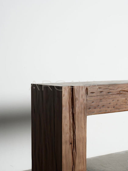 Wabi Sabi Oak Entryway Console - detail