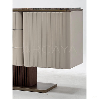 Italian Stone Vertical Stripe Sideboard - scene