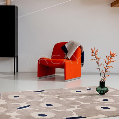 Classic Poppy Flower Rug - scene