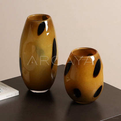 Mid Century Speckled Glass Vase - main