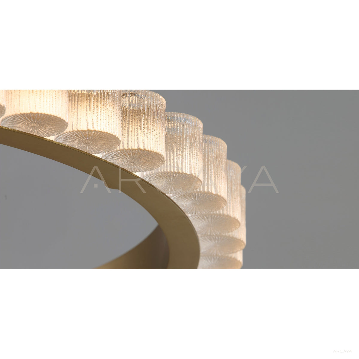 Gold Crystal Tube Single Ring Pendant Light 80610 in detail