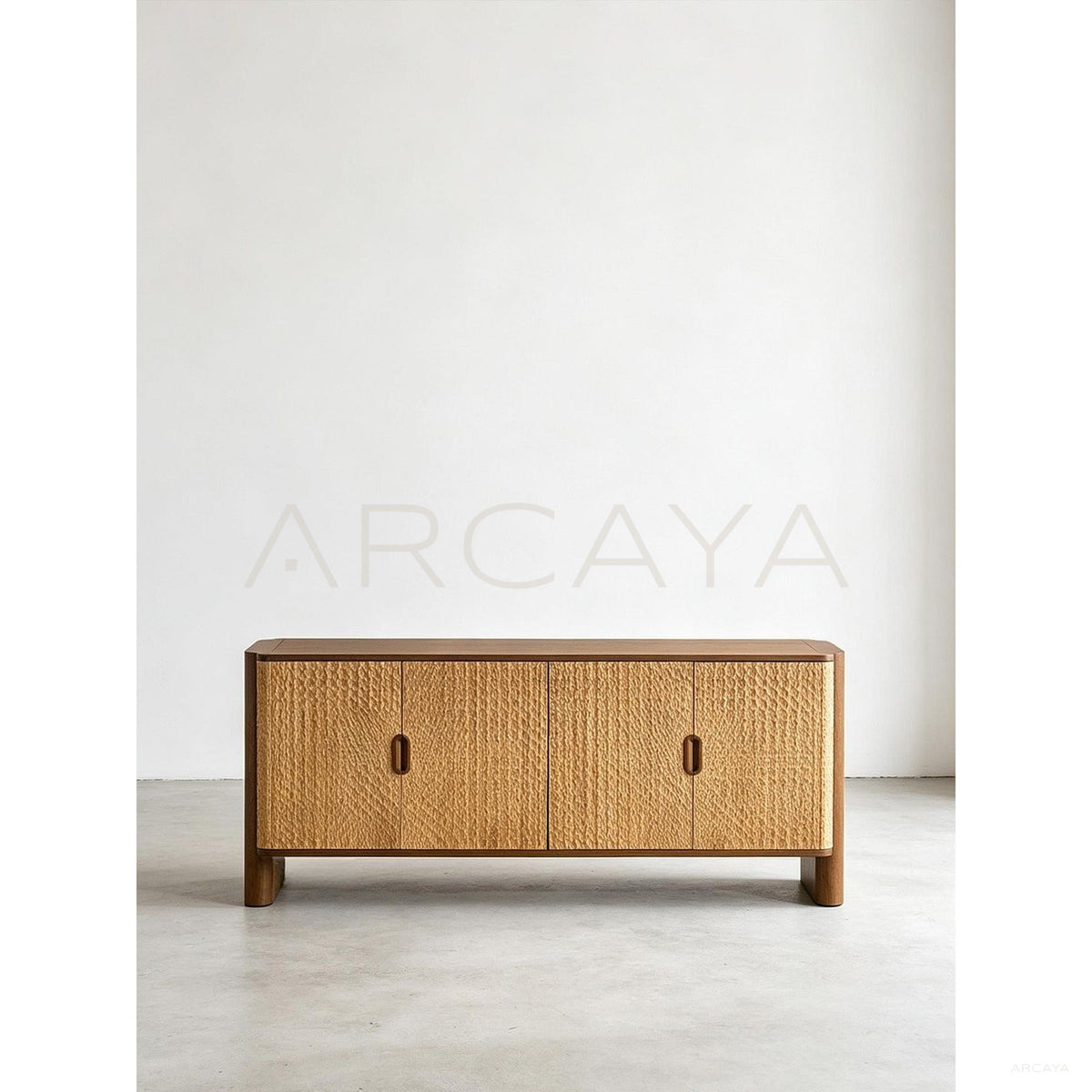 Hand Carved Solid Wood Sideboard in detail