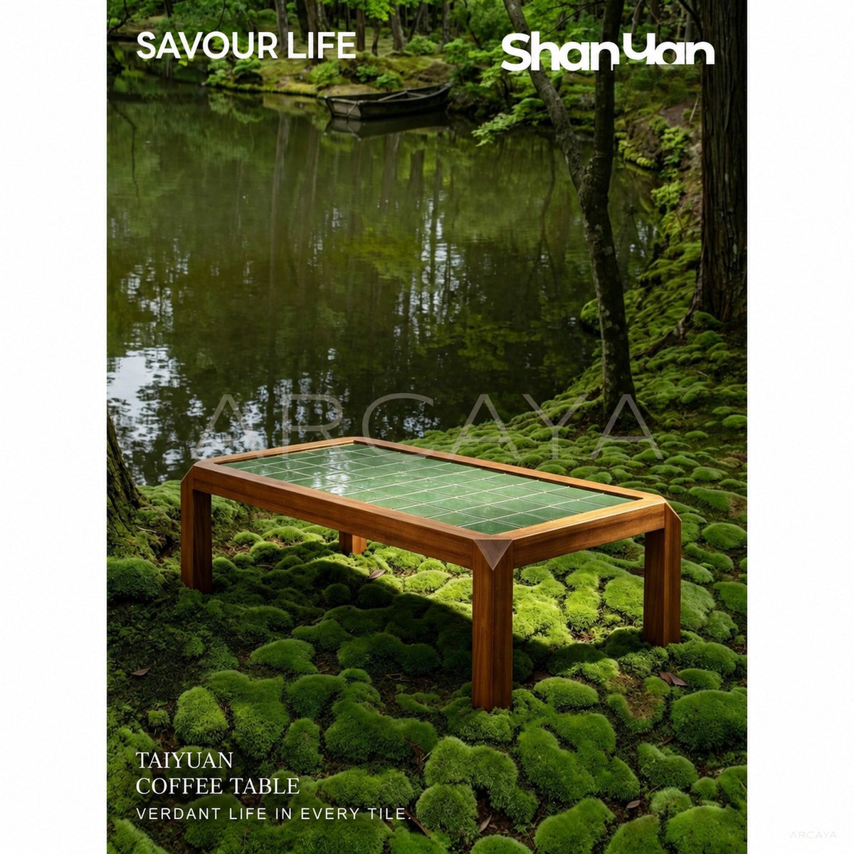 Moss Green Coffee Table in detail