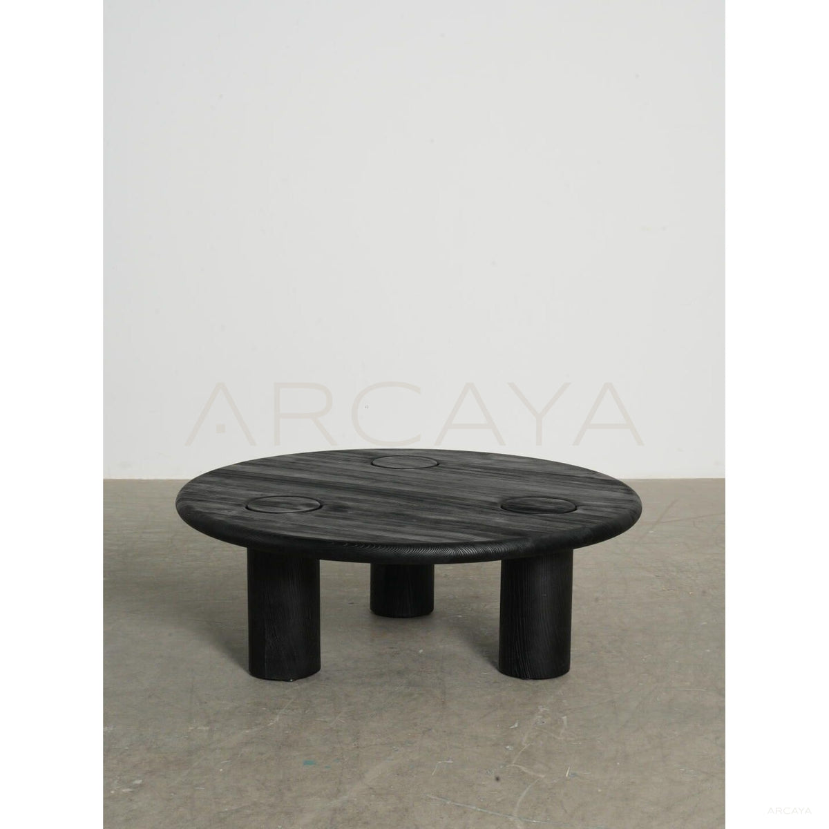Ink Black Textured Coffee Table in detail