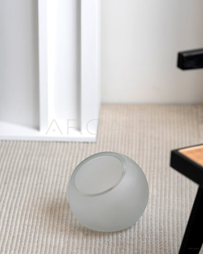 Vintage Frosted Sphere Glass Vase - scene