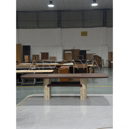 Black Walnut Solid Wood Long Table - scene