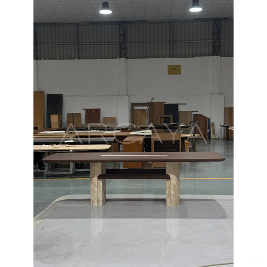Black Walnut Solid Wood Long Table - scene
