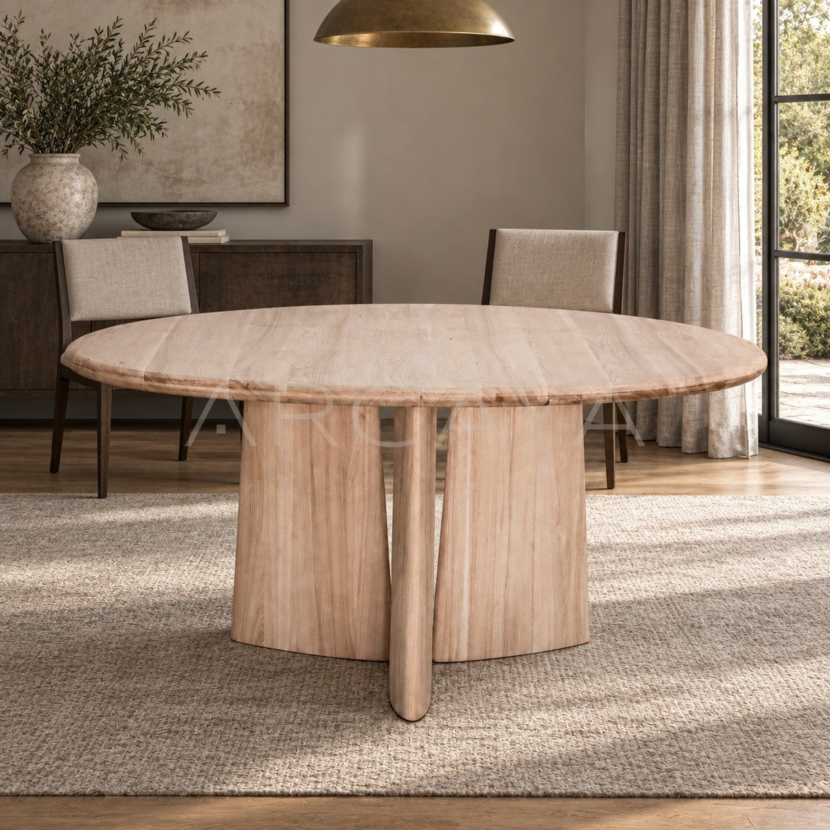 Ash Wood Round Table Unfinished - main