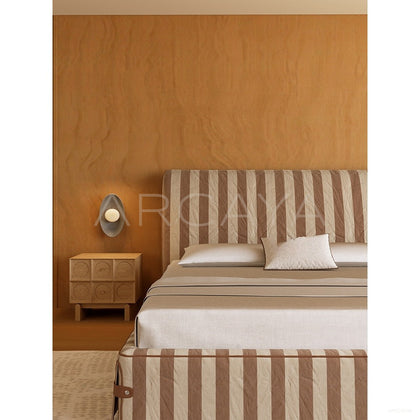 Vintage Stripe Linen Bed - scene