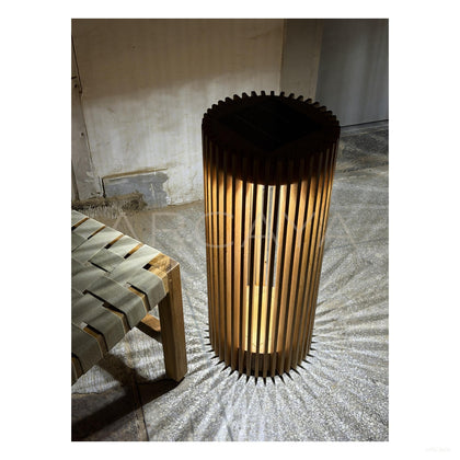 Japanese Teak Outdoor Lantern - scene
