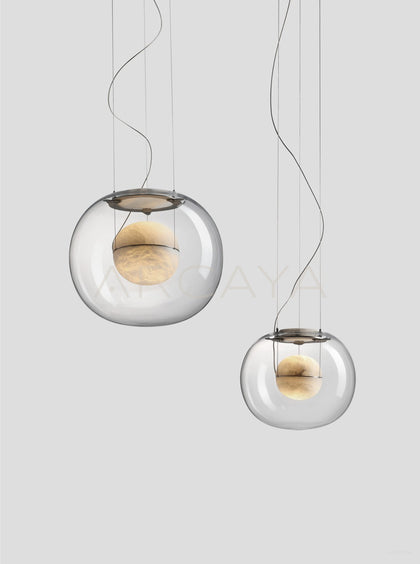 Stone Texture Glass Dome Pendant Light 23036 - scene
