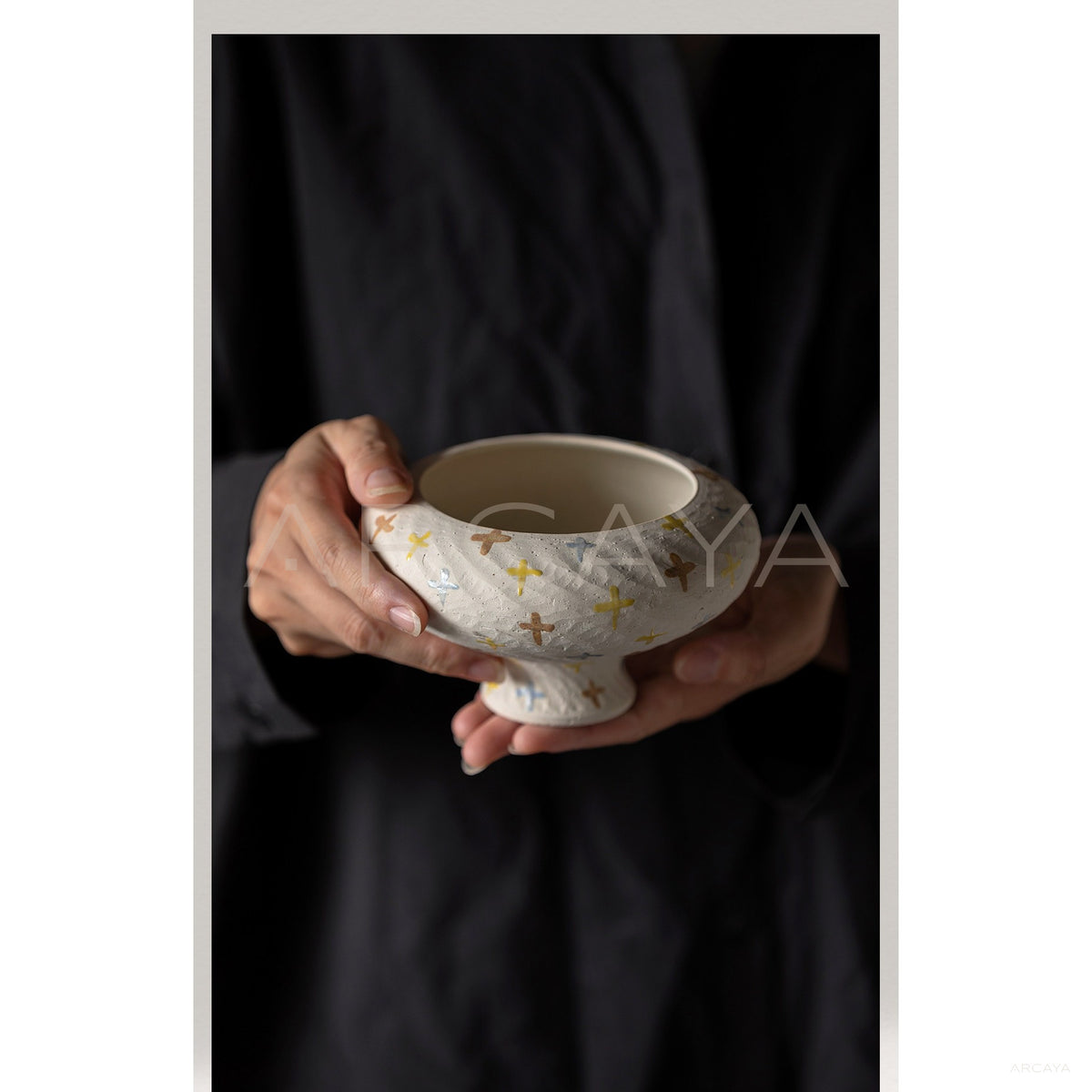 Hand Painted Colorful Ceramic Vase in detail