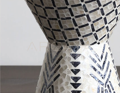 Shell Inlay Mobile Side Table - scene