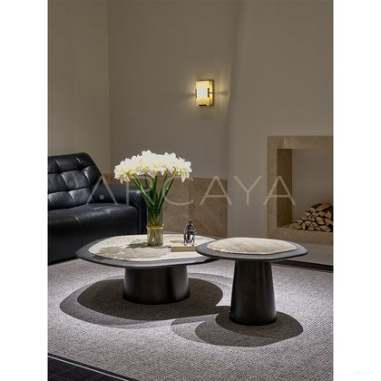 Monet Garden Stone Coffee Table - scene