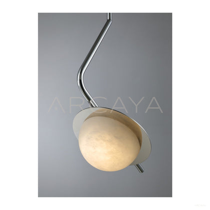 Curved Arm Stone Half Moon Pendant Light 96175 - scene