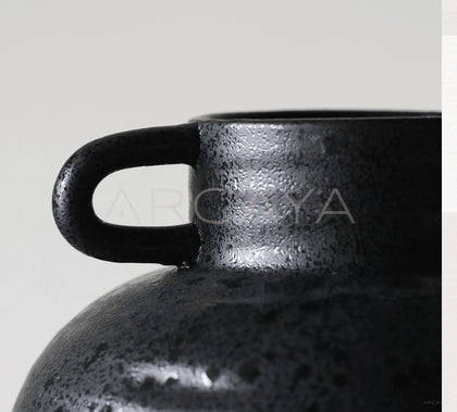 Black Double Ear Art Vase - scene
