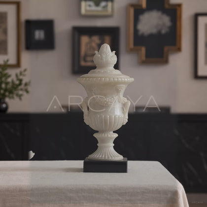 Faux Jade Carved Lidded Jar - main