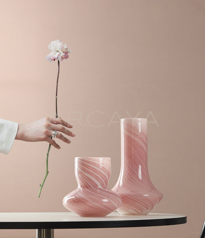 Mid Century Glass Vase Rose - scene