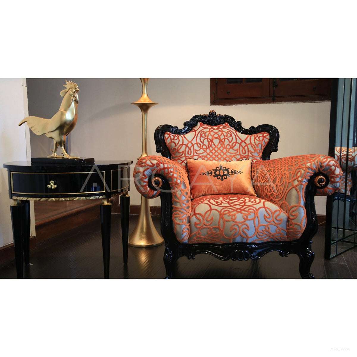 Amber Limited Edition Crystal Armchair in detail