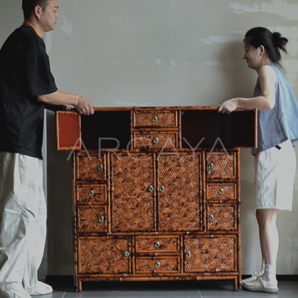 Marquetry Treasure Cabinet - detail