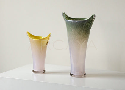 Mid Century Gradient Glazed Glass Vase - scene