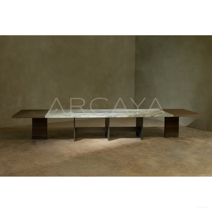 Aston Natural Stone Long Dining Table - scene