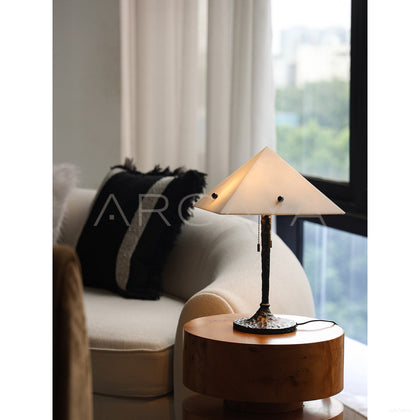 Old Money Faux Marble Table Lamp - scene