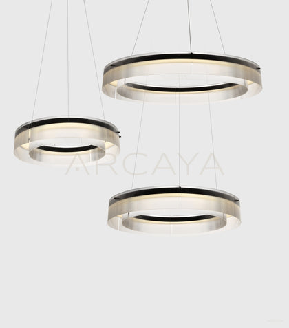Ribbed Glass Ring Single Pendant Light 21840 - scene