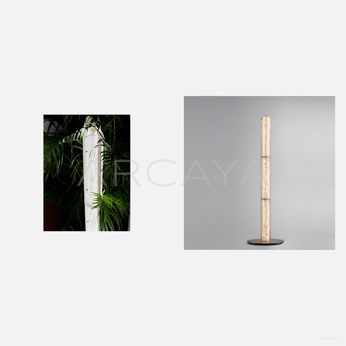 Gold Thread Glass Column Floor Lamp 23068 in detail