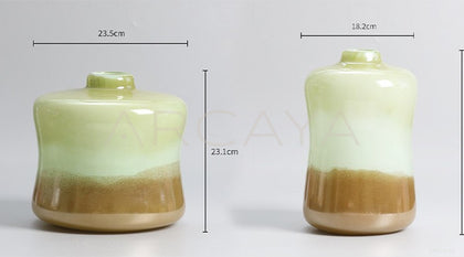 Mid Century Glazed Glass Vase Tabletop - scene